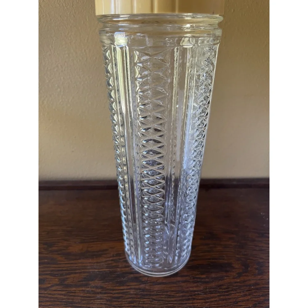 Medco Skyscraper‎ Glass Cocktail Shaker Beige Recipe Cap Vintage 1930s Art Deco